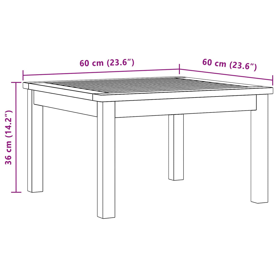 Kaffeebord Ljus Akacia 60 X 60 X 36 Cm Massivt Akaciaträ