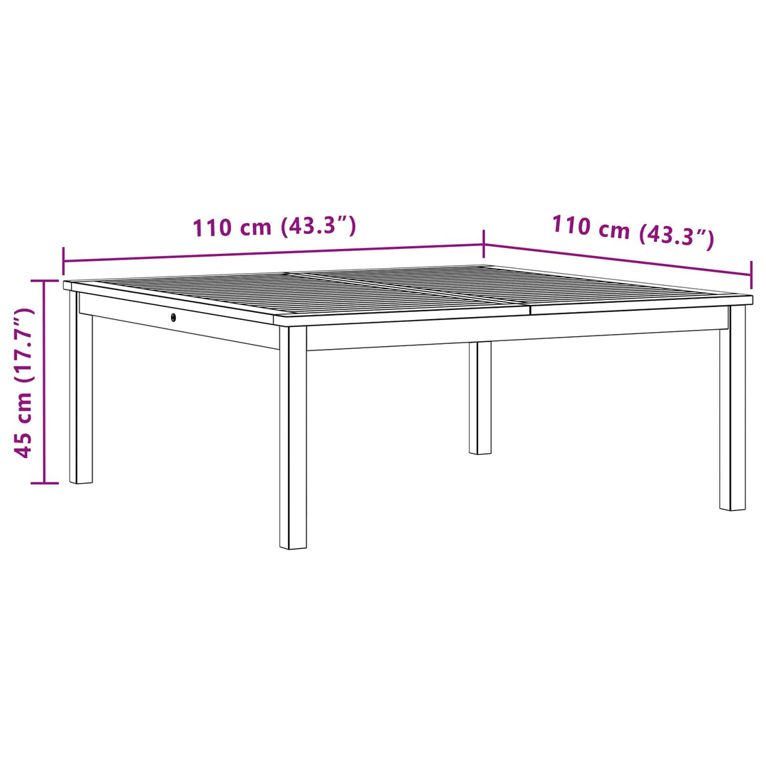 Kaffeebord Ljus Akacia 110 X 110 X 45 Cm Massivt Akaciaträ