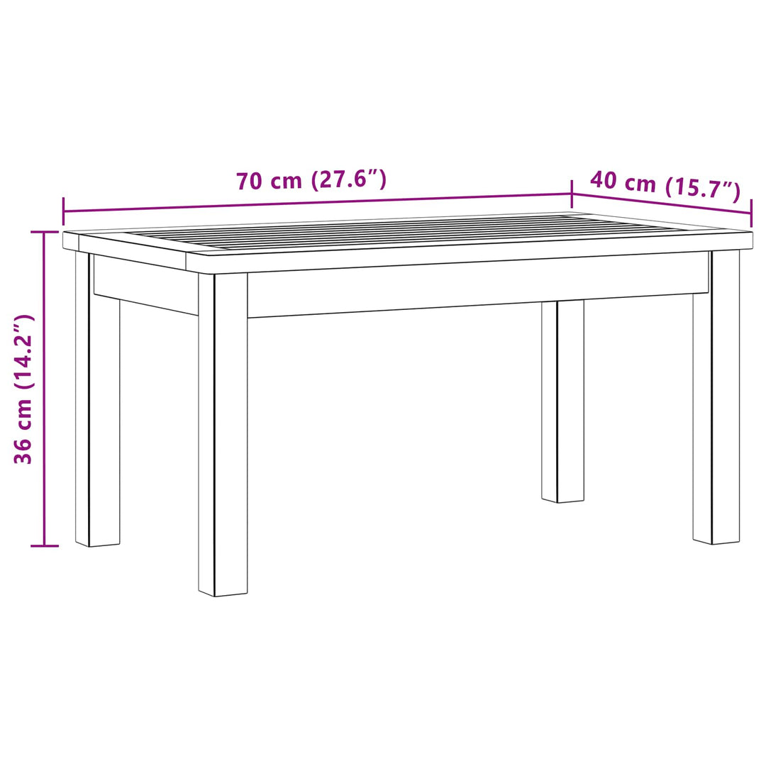Kaffeebord Ljus Akacia 70 X 40 X 36 Cm Massivt Akaciaträ