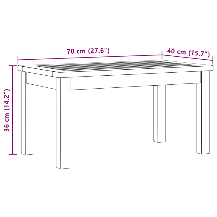 Kaffeebord Ljus Akacia 70 X 40 X 36 Cm Massivt Akaciaträ