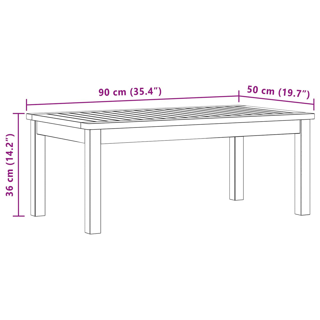 Kaffeebord Ljus Akacia 90 X 50 X 36 Cm Massivt Akaciaträ