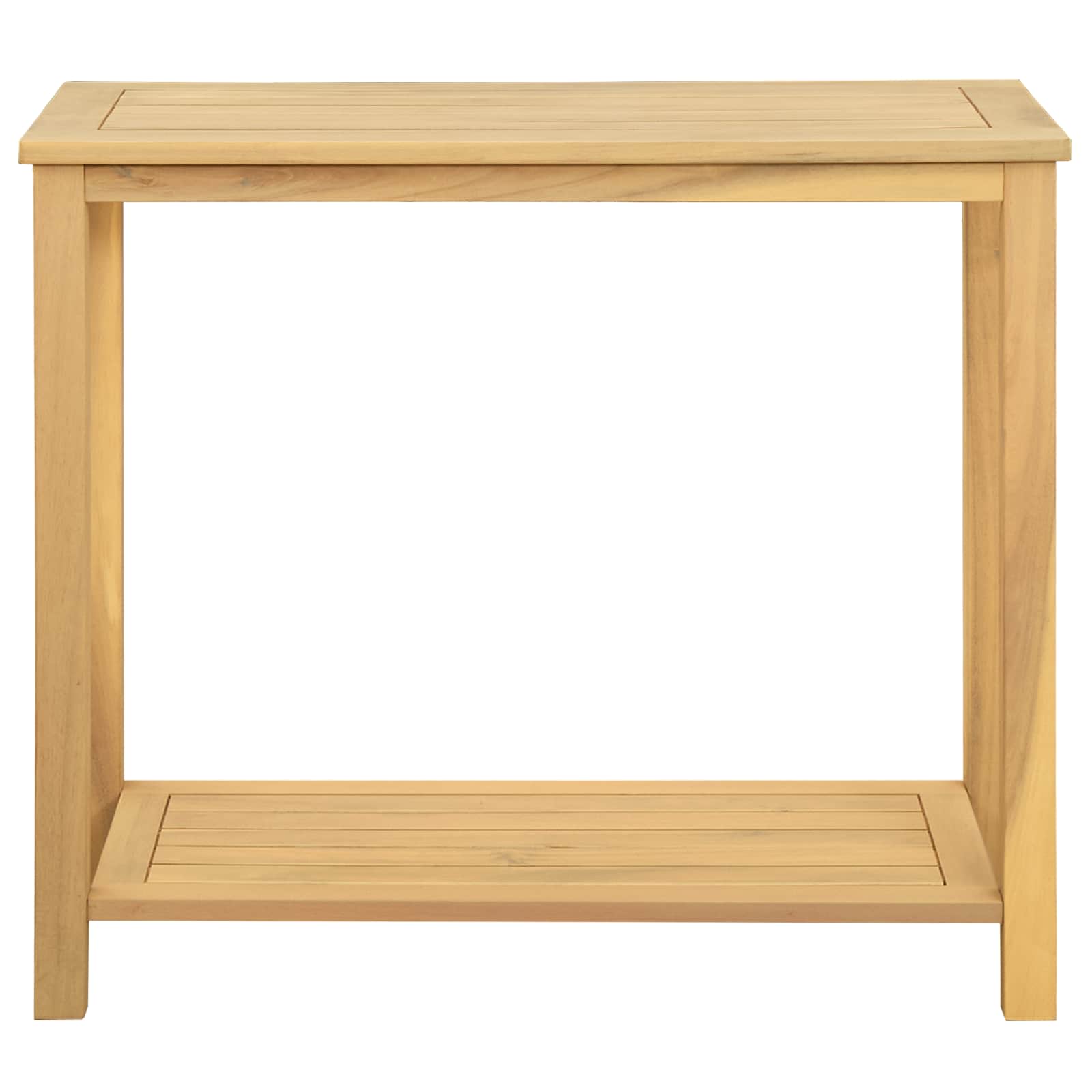 Trädgårdskonsolbord Med Lagring Ljus Akacia 80 X 35 X 75 Cm