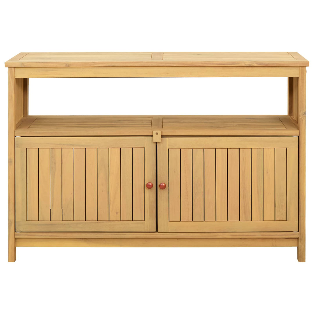 Trädgårdskonsolbord Med Lagring Ljus Akacia 110 X 35 X 75 Cm