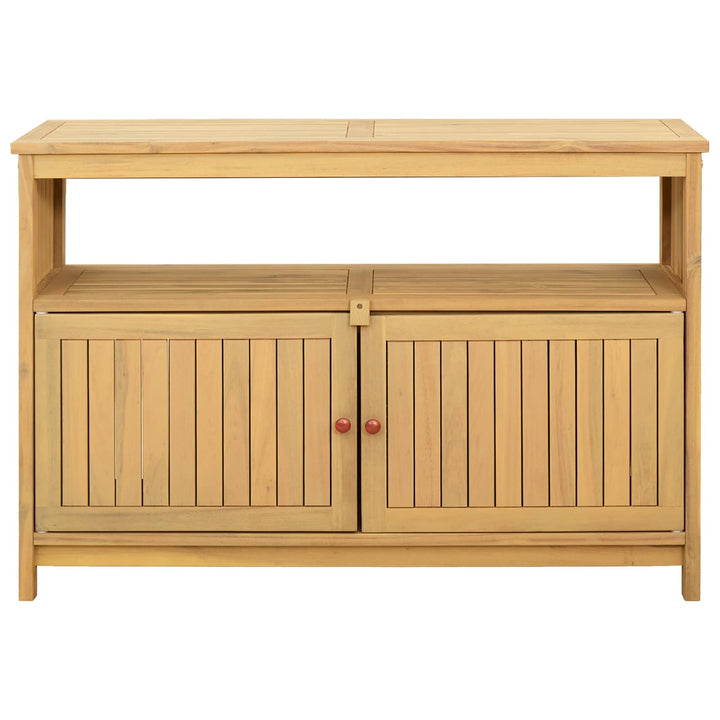 Trädgårdskonsolbord Med Lagring Ljus Akacia 110 X 35 X 75 Cm
