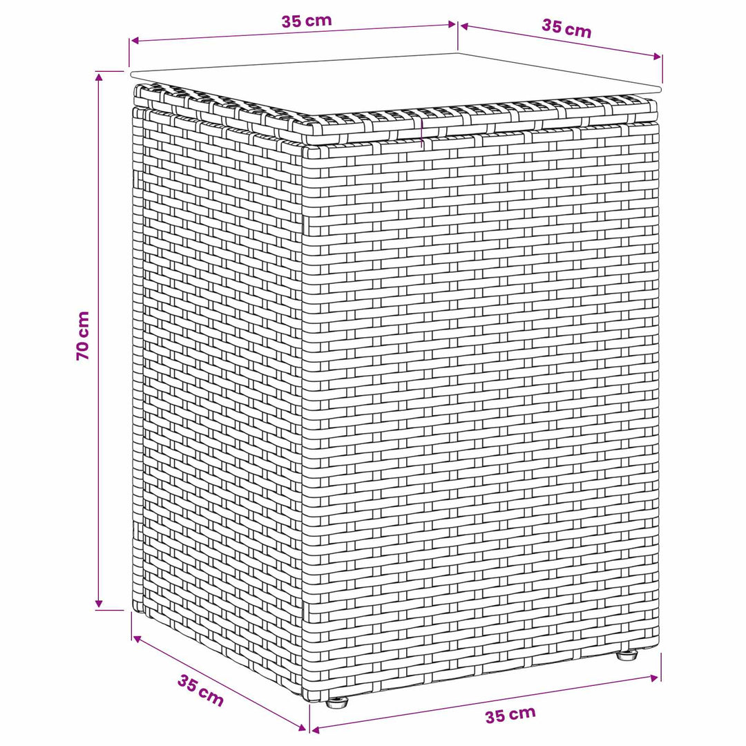 Sidobord Svart 35 X 35 X 70 Cm Konstrotting