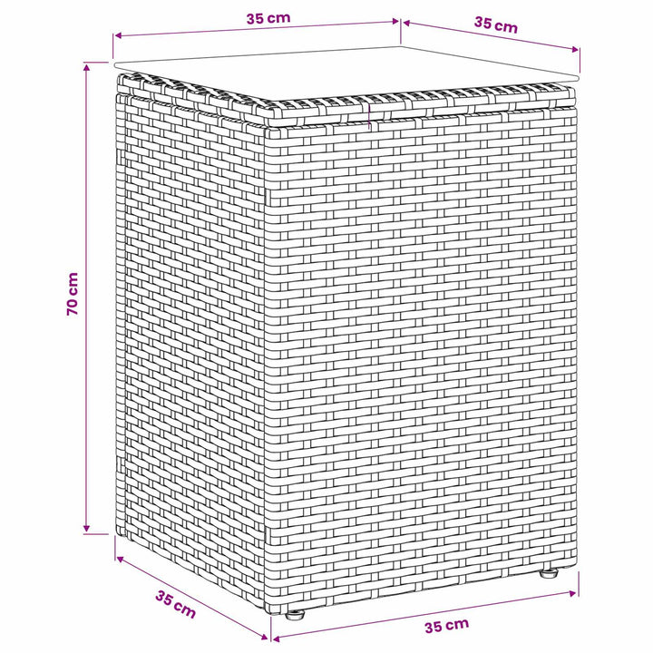 Sidobord Svart 35 X 35 X 70 Cm Konstrotting