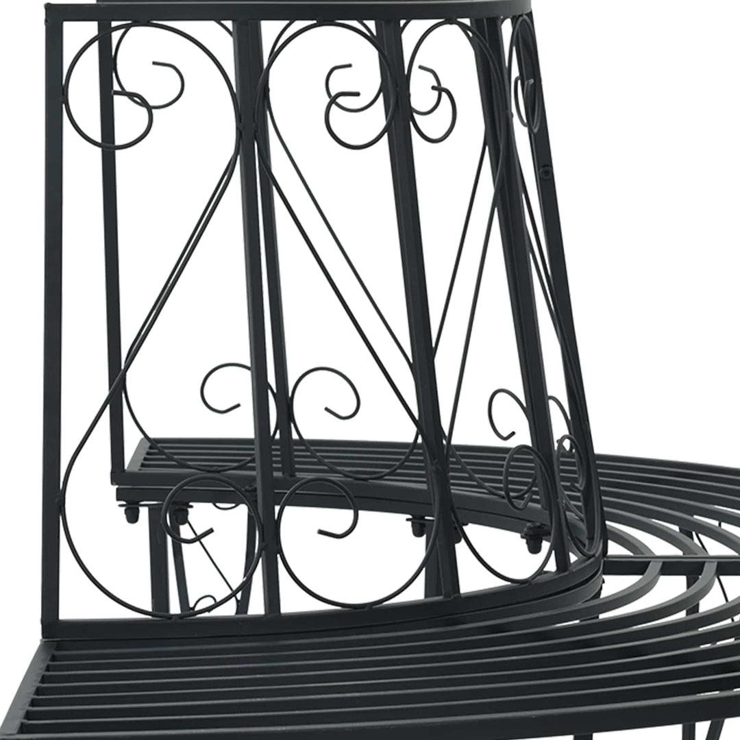 Trädbänk 4-Antal Sittplatser 160 X 80 X 89 Cm Stål Svart