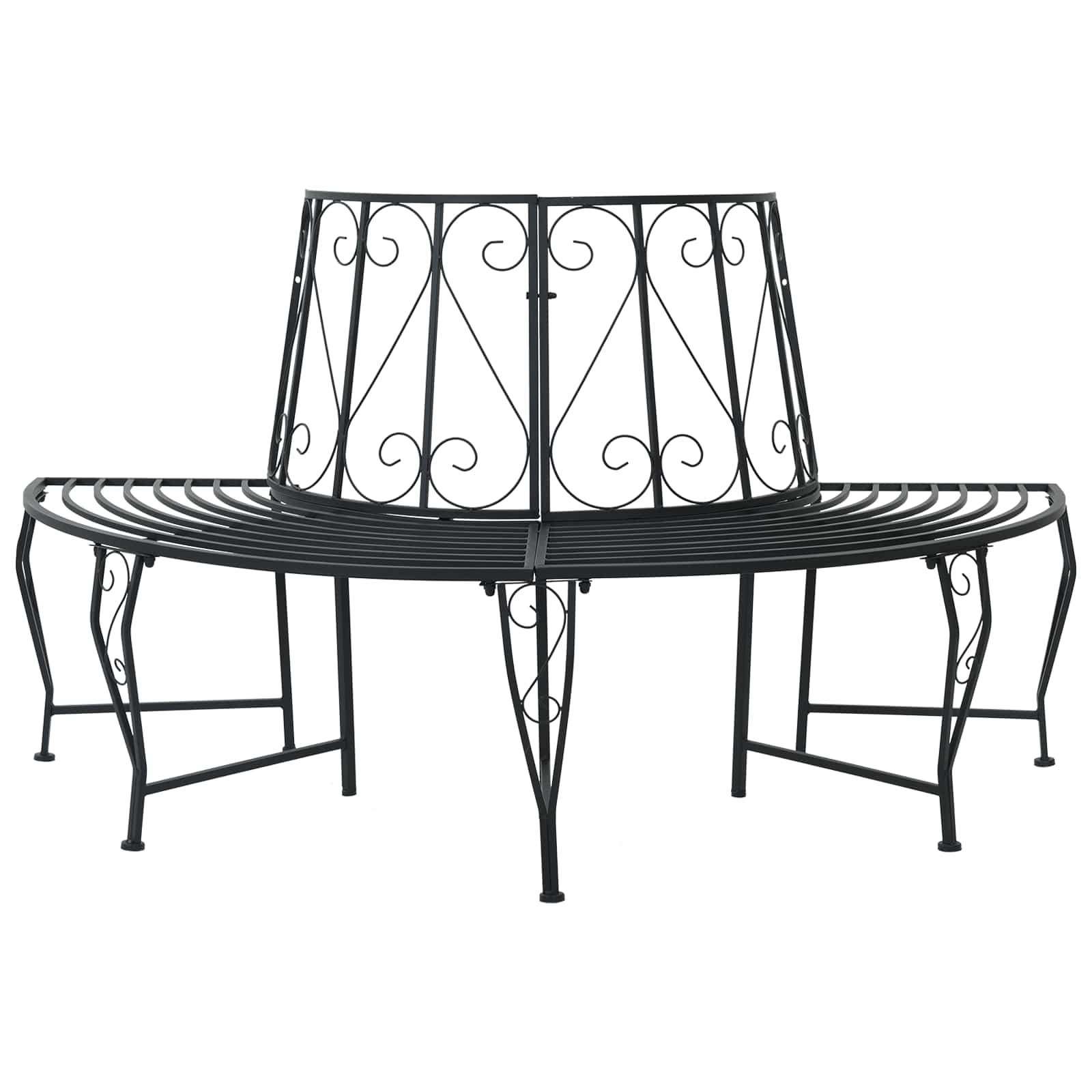 Trädbänk 4-Antal Sittplatser 160 X 80 X 89 Cm Stål Svart