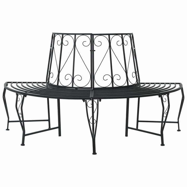 Trädbänk 4-Antal Sittplatser 160 X 80 X 89 Cm Stål Svart