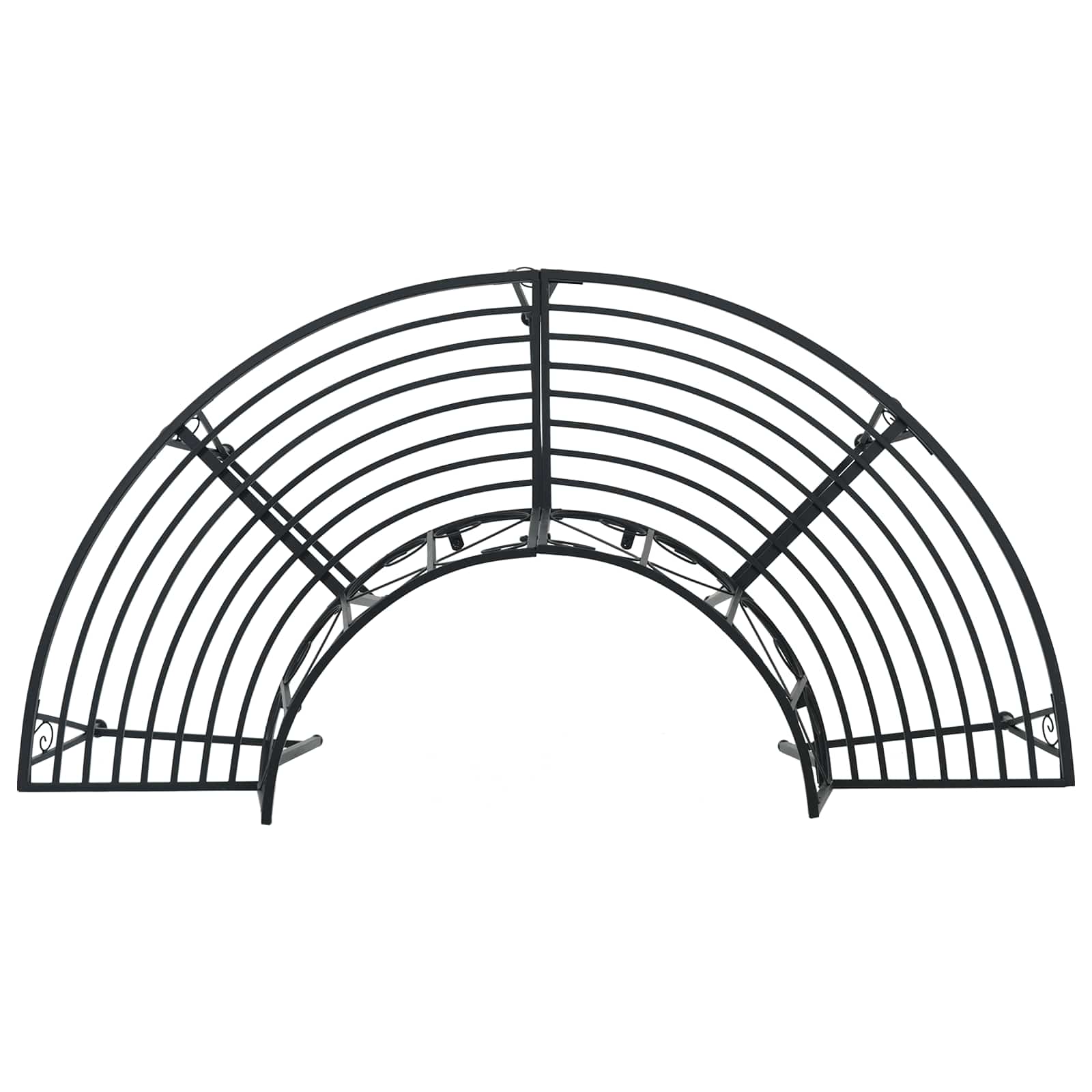 Trädbänk 4-Antal Sittplatser 160 X 80 X 89 Cm Stål Svart
