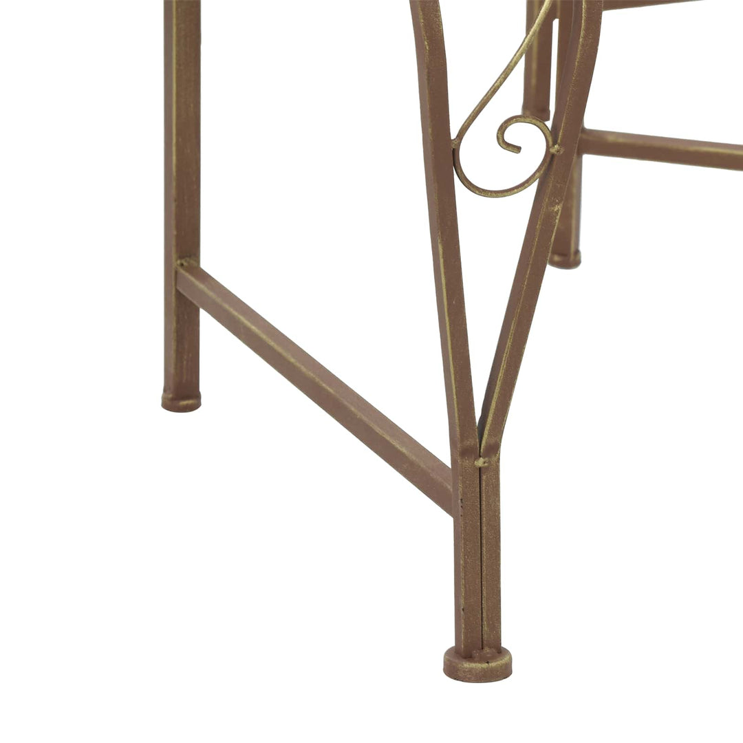 Trädbänk 8-Antal Sittplatser Ø 160 X 89 Cm Stål Antik Brun Rund