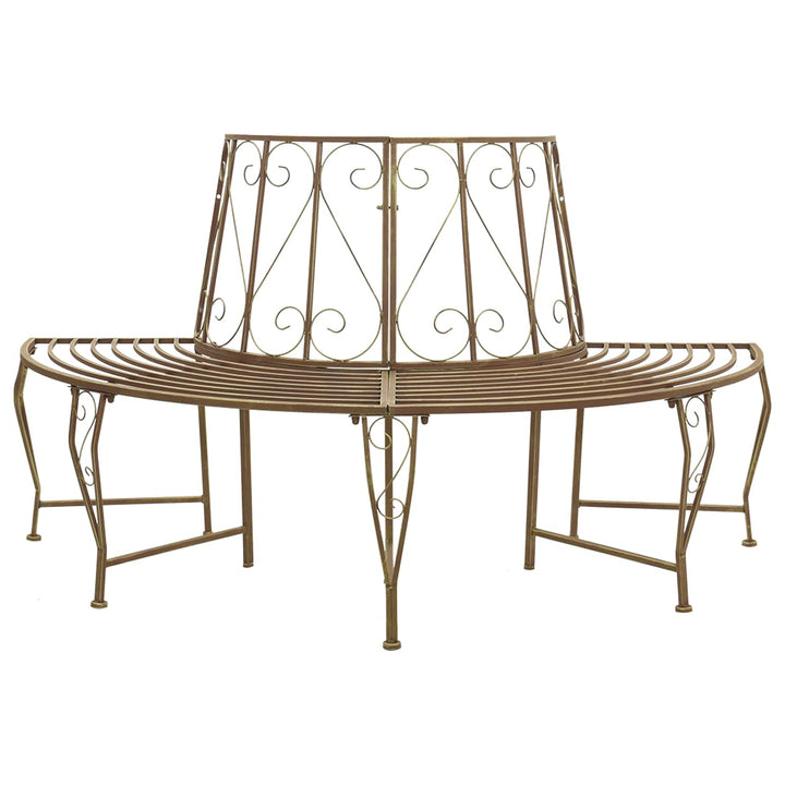 Trädbänk 4-Antal Sittplatser 160 X 80 X 89 Cm Stål Antikbrun