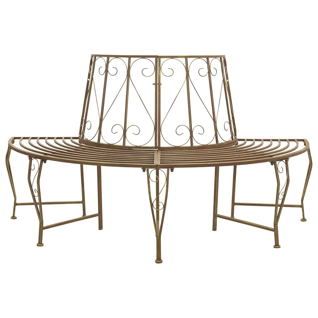 Trädbänk 4-Antal Sittplatser 160 X 80 X 89 Cm Stål Antikbrun