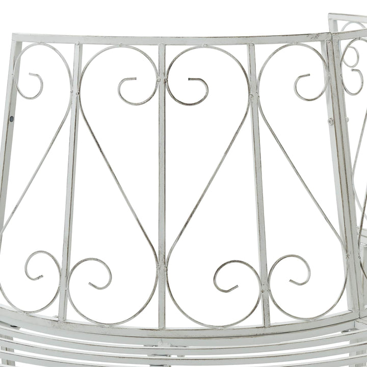 Trädbänk 4-Antal Sittplatser 160 X 80 X 89 Cm Stål Antik Vit