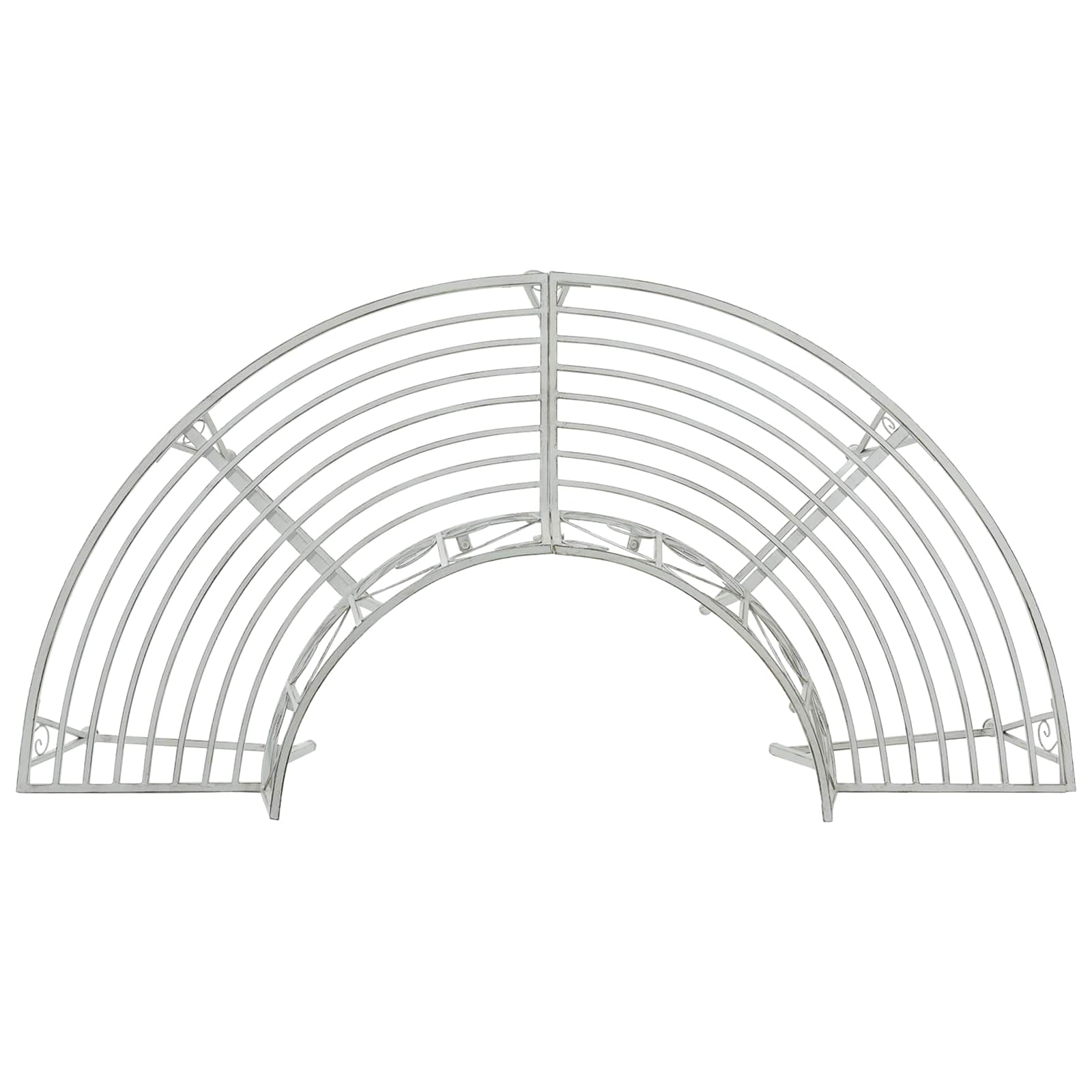 Trädbänk 4-Antal Sittplatser 160 X 80 X 89 Cm Stål Antik Vit