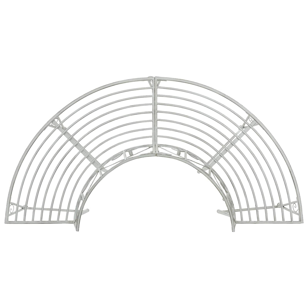 Trädbänk 4-Antal Sittplatser 160 X 80 X 89 Cm Stål Antik Vit