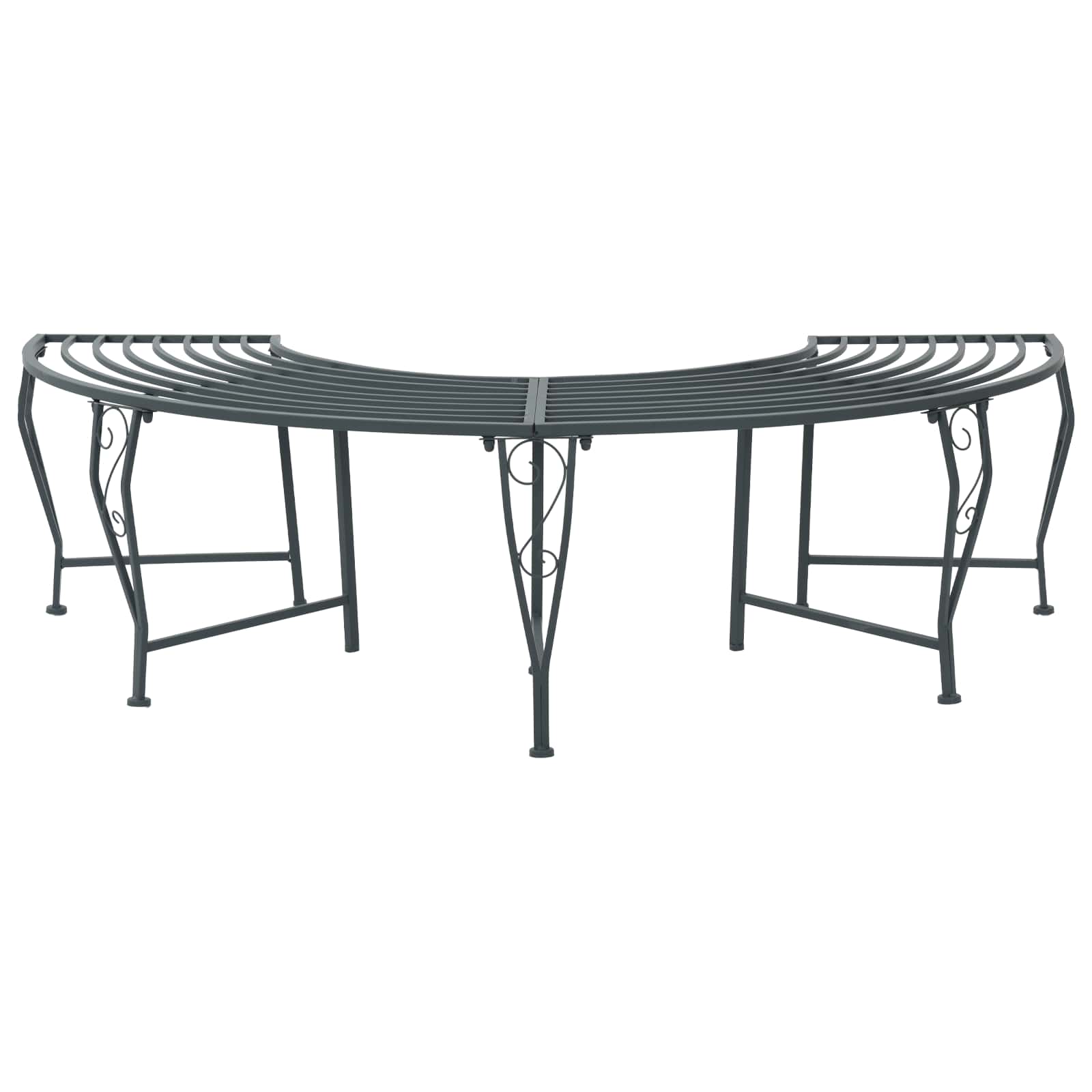Trädbänk 4-Antal Sittplatser 160 X 80 X 44 Cm Stål Silvergrå