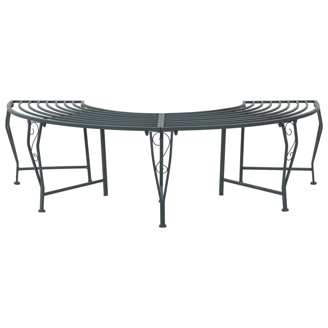 Trädbänk 4-Antal Sittplatser 160 X 80 X 44 Cm Stål Silvergrå