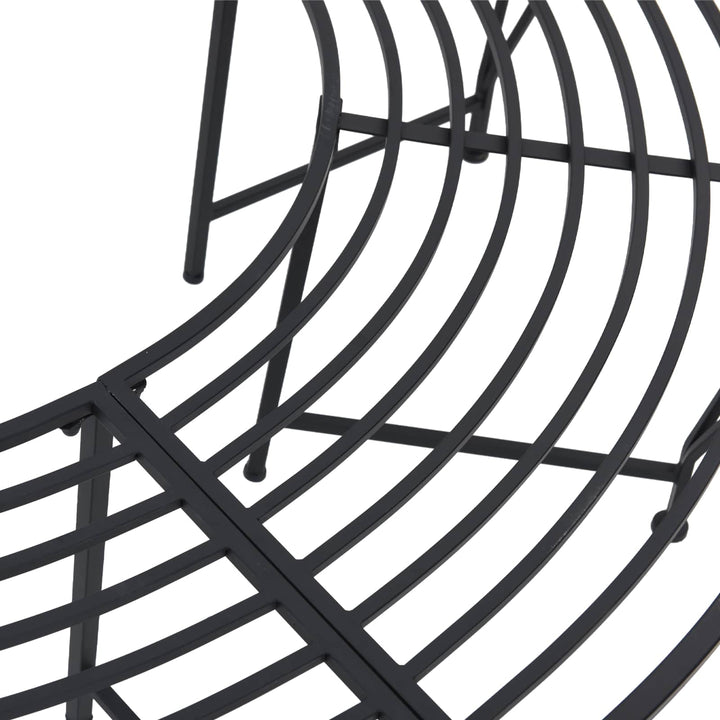 Trädbänk 4-Antal Sittplatser 160 X 80 X 44 Cm Stål Svart