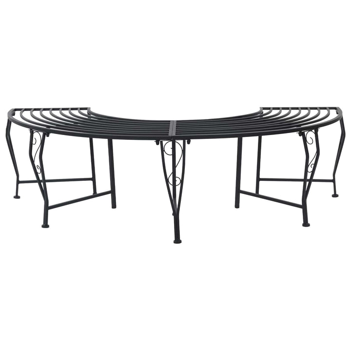 Trädbänk 4-Antal Sittplatser 160 X 80 X 44 Cm Stål Svart