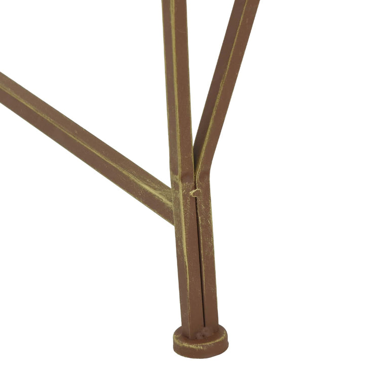 Trädbänk 4-Antal Sittplatser 160 X 80 X 44 Cm Stål Antik Brun