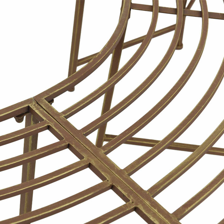 Trädbänk 4-Antal Sittplatser 160 X 80 X 44 Cm Stål Antik Brun