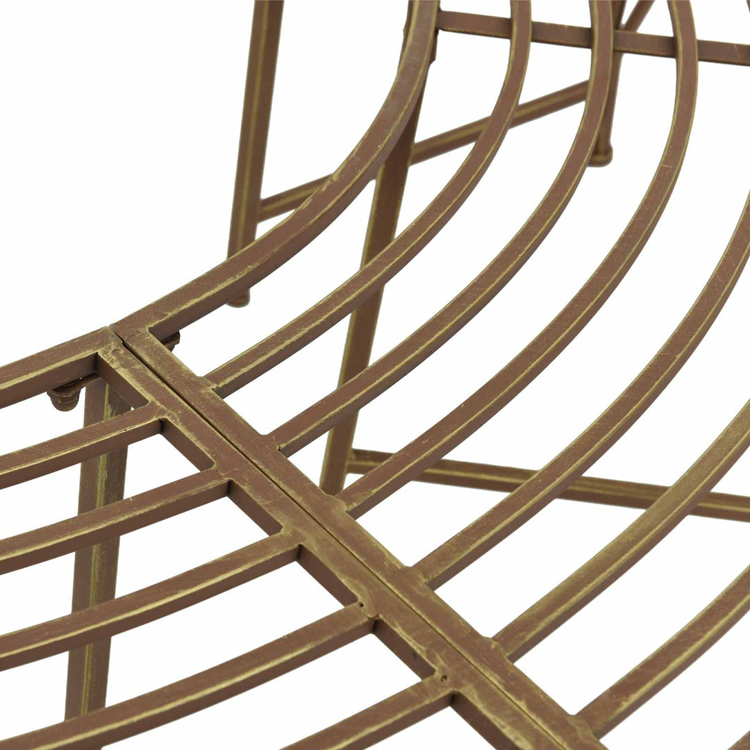 Trädbänk 4-Antal Sittplatser 160 X 80 X 44 Cm Stål Antik Brun