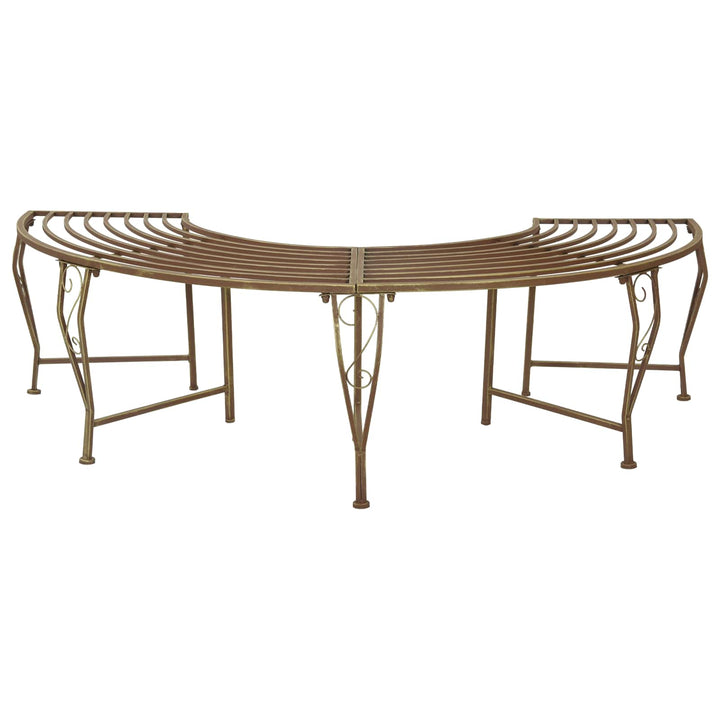 Trädbänk 4-Antal Sittplatser 160 X 80 X 44 Cm Stål Antik Brun