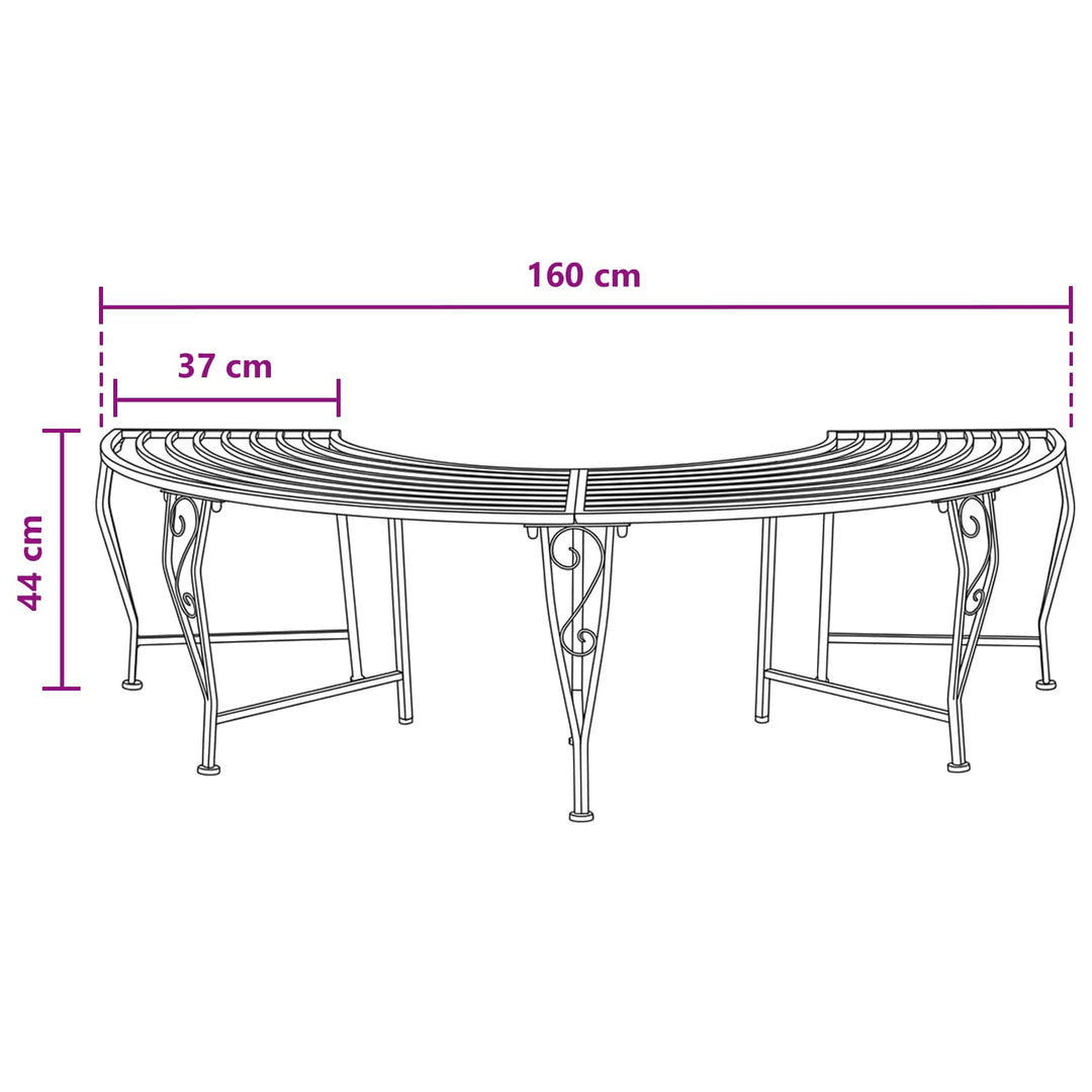 Trädbänk 4-Antal Sittplatser 160 X 80 X 44 Cm Stål Antik Vit