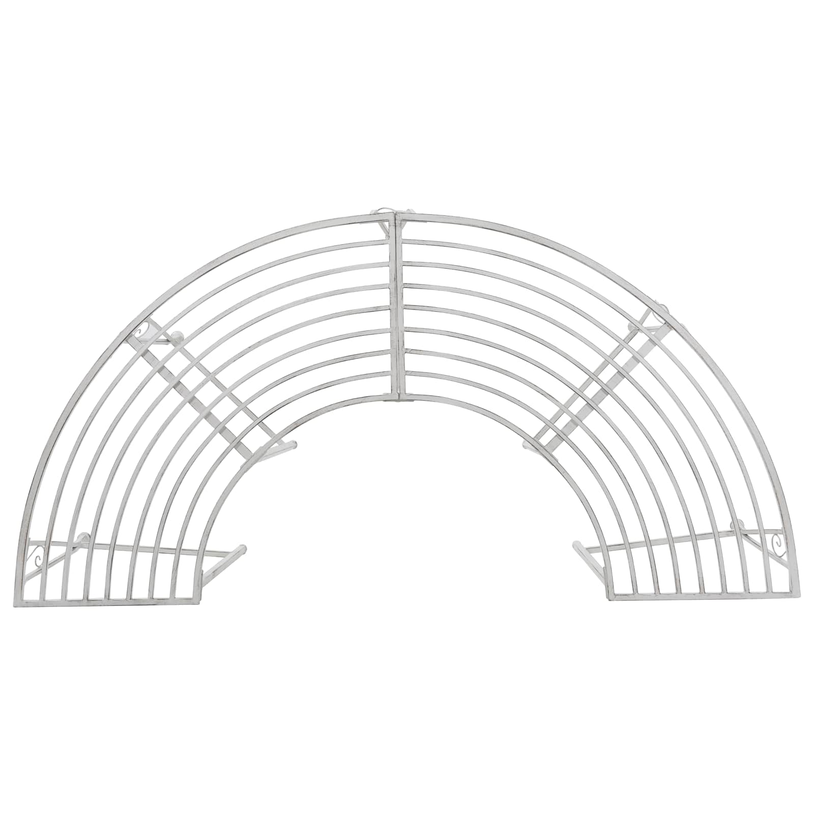 Trädbänk 4-Antal Sittplatser 160 X 80 X 44 Cm Stål Antik Vit