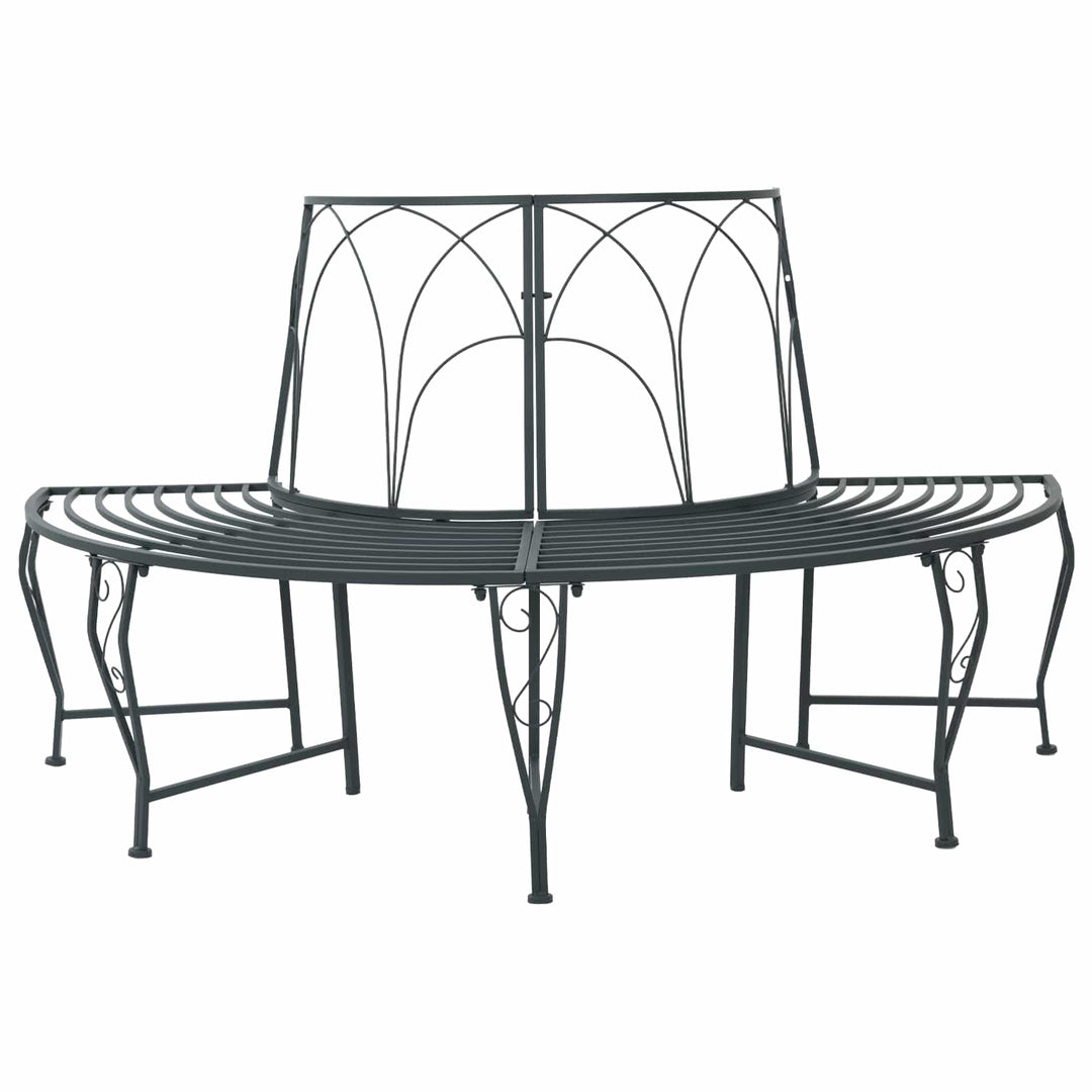 Trädbänk 4-Antal Sittplatser 160 X 80 X 89 Cm Stål Silvergrå