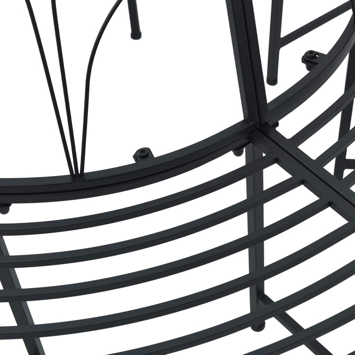 Trädbänk 8-Antal Sittplatser Ø 160 X 89 Cm Stål Svart Rund
