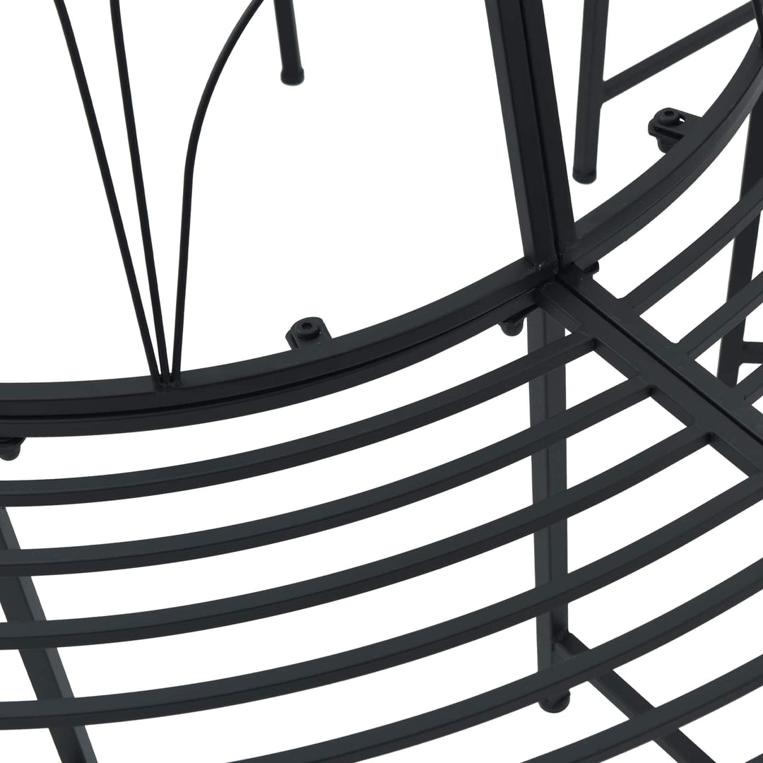 Trädbänk 8-Antal Sittplatser Ø 160 X 89 Cm Stål Svart Rund