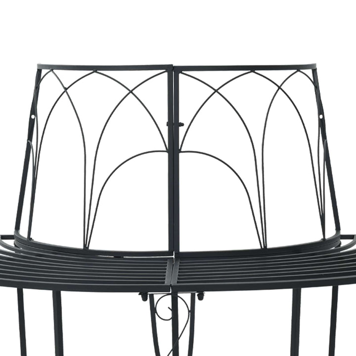 Trädbänk 4-Antal Sittplatser 160 X 80 X 89 Cm Stål Svart