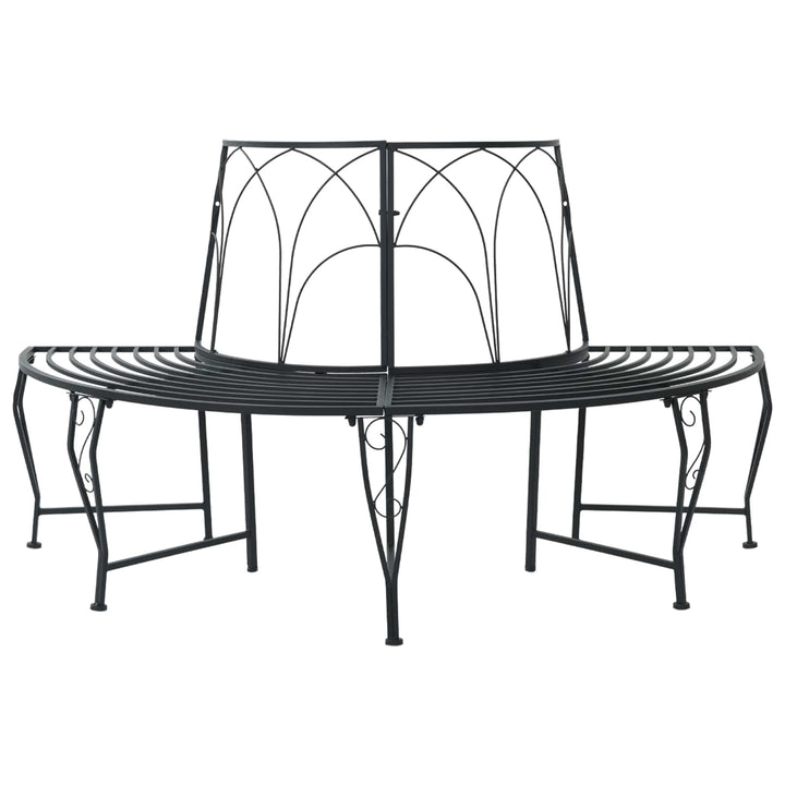Trädbänk 4-Antal Sittplatser 160 X 80 X 89 Cm Stål Svart