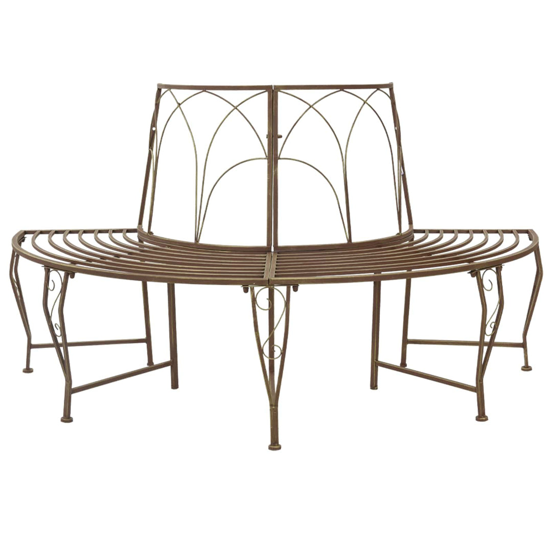 Trädbänk 4-Antal Sittplatser 160 X 80 X 89 Cm Stål Antikbrun