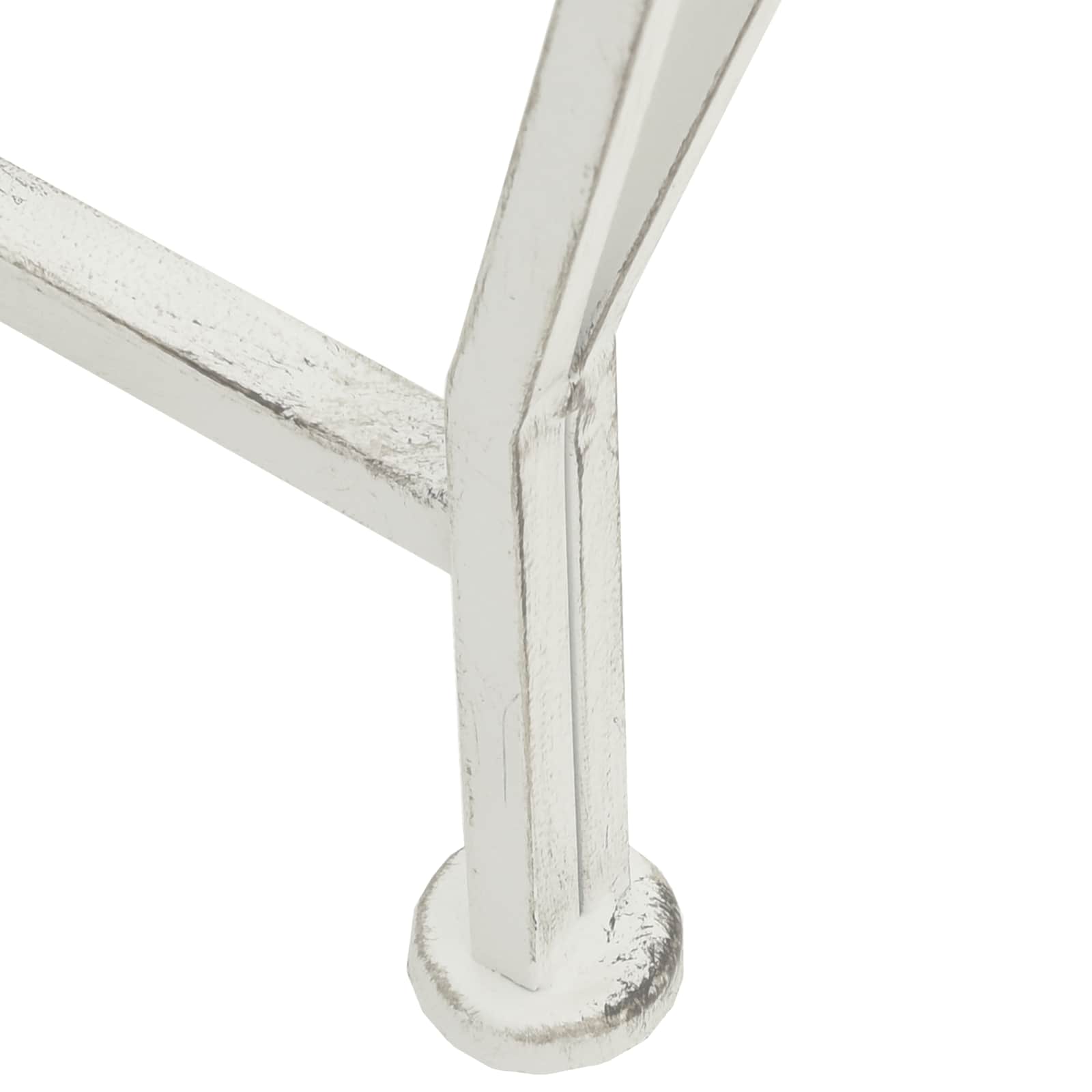 Trädbänk 8-Antal Sittplatser Ø 160 X 89 Cm Stål Antik Vit Rund