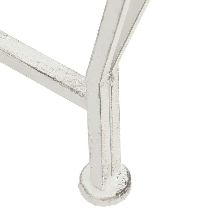 Trädbänk 8-Antal Sittplatser Ø 160 X 89 Cm Stål Antik Vit Rund