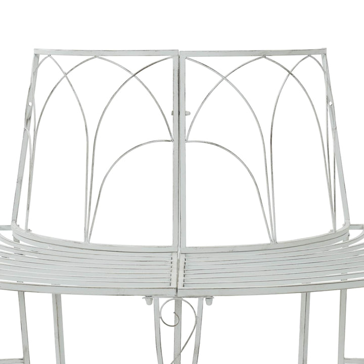Trädbänk 4-Antal Sittplatser 160 X 80 X 89 Cm Stål Antik Vit