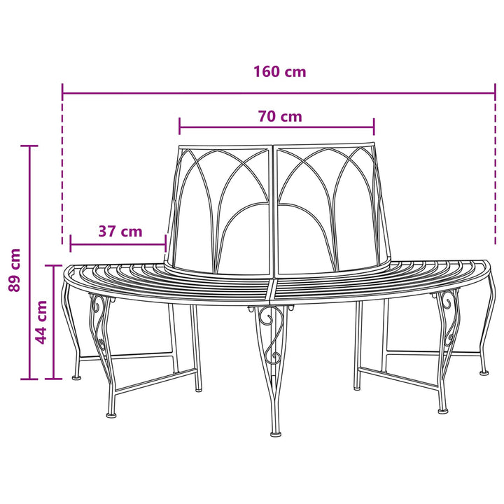 Trädbänk 4-Antal Sittplatser 160 X 80 X 89 Cm Stål Antik Vit