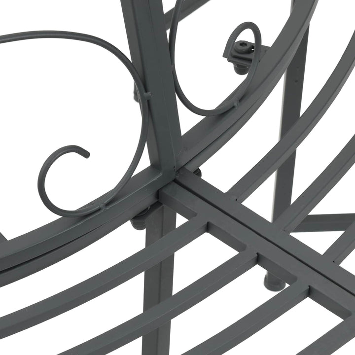 Trädbänk 8-Antal Sittplatser Ø 160 X 89 Cm Stål Silvergrå Rund