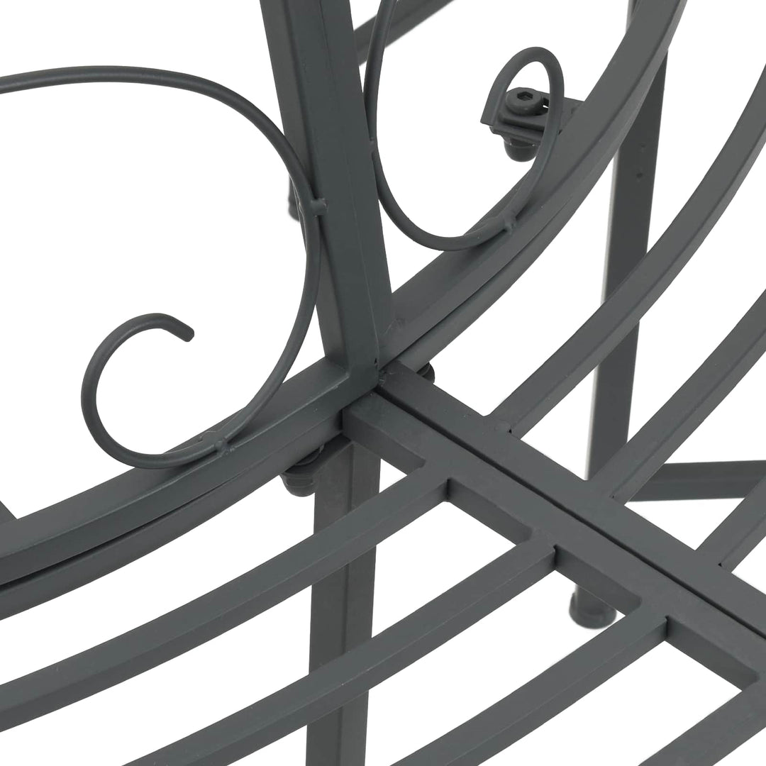 Trädbänk 8-Antal Sittplatser Ø 160 X 89 Cm Stål Silvergrå Rund