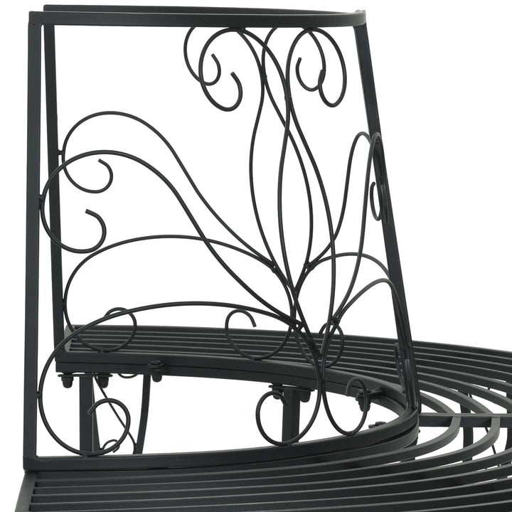 Trädbänk 4-Antal Sittplatser 160 X 80 X 89 Cm Stål Svart