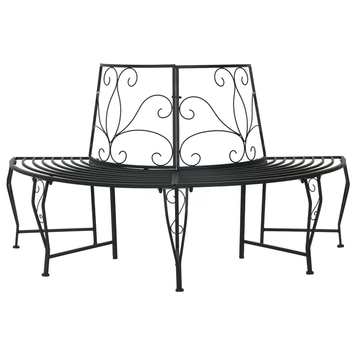 Trädbänk 4-Antal Sittplatser 160 X 80 X 89 Cm Stål Svart