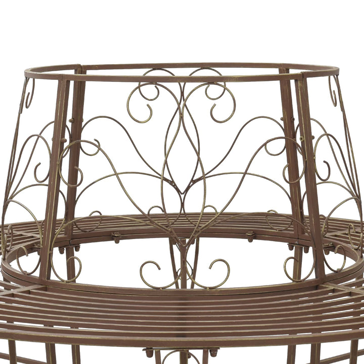 Trädbänk 8-Antal Sittplatser Ø 160 X 89 Cm Stål Antikbrun Rund