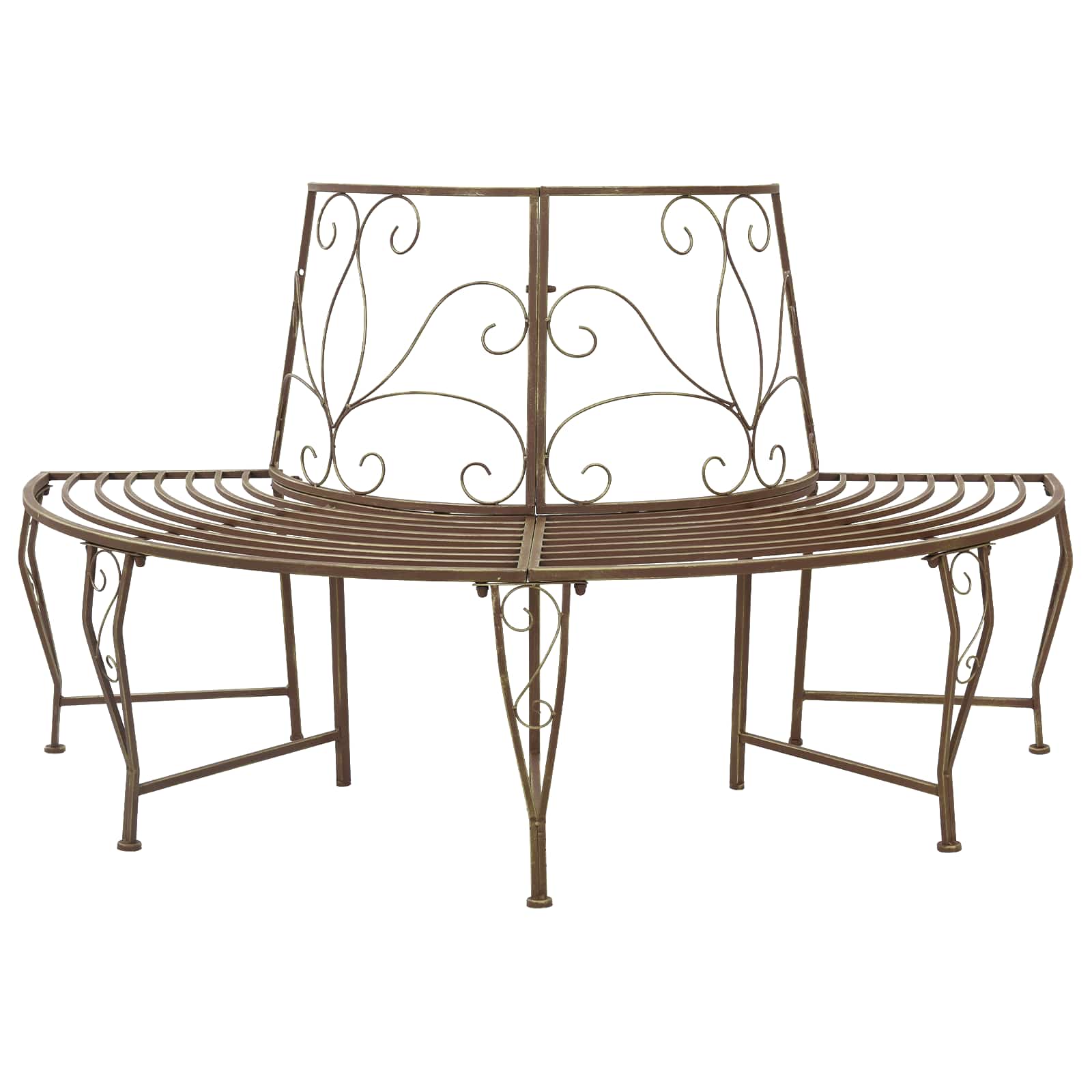 Trädbänk 4-Antal Sittplatser 160 X 80 X 89 Cm Stål Antikbrun