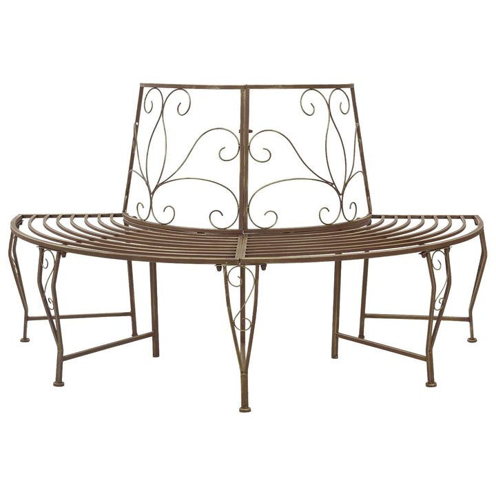 Trädbänk 4-Antal Sittplatser 160 X 80 X 89 Cm Stål Antikbrun
