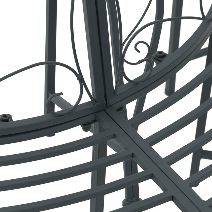 Trädbänk 4-Antal Sittplatser 160 X 80 X 89 Cm Stål Silvergrå