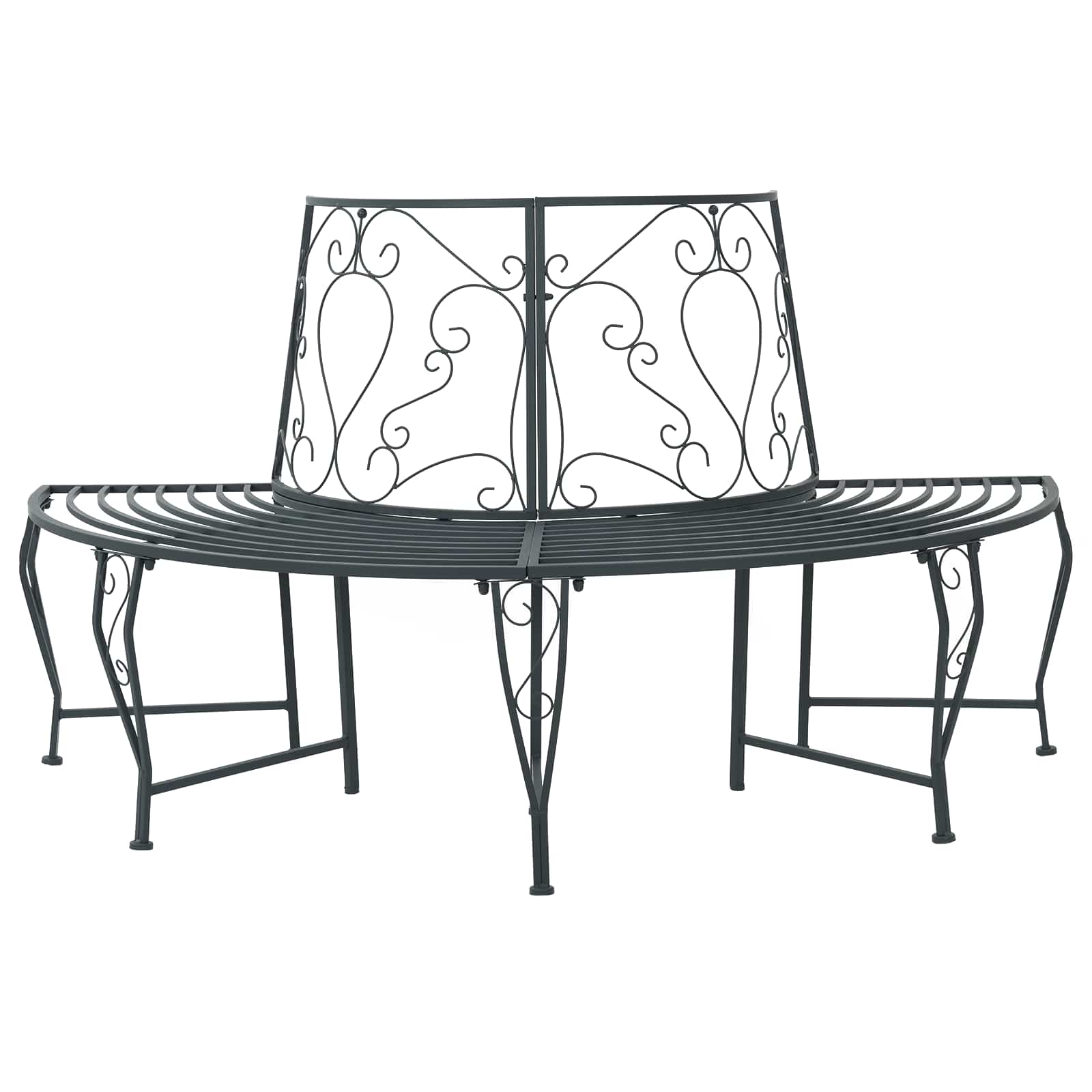 Trädbänk 4-Antal Sittplatser 160 X 80 X 89 Cm Stål Silvergrå