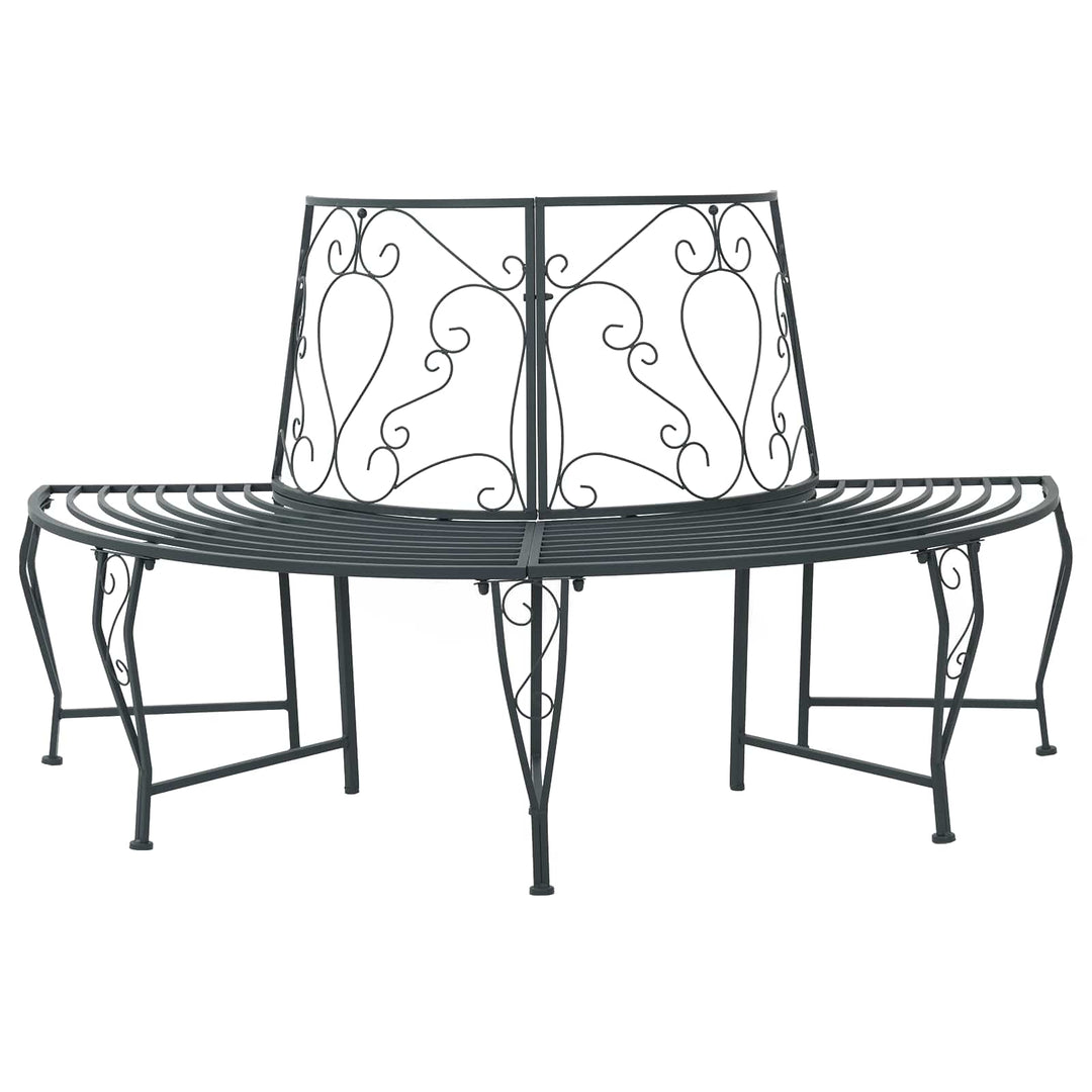 Trädbänk 4-Antal Sittplatser 160 X 80 X 89 Cm Stål Silvergrå